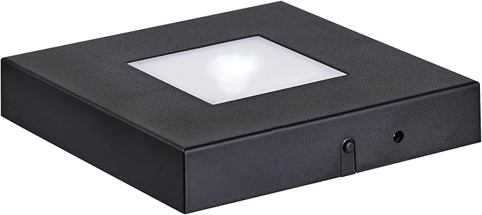 EUSTUMA LED Light Base Square Display Stand In A Variety of Colors,Lighted Up Stand Color Changing LED for 3D Glass Crystal Art,Holiday Party Decoration. (Large black, Large)