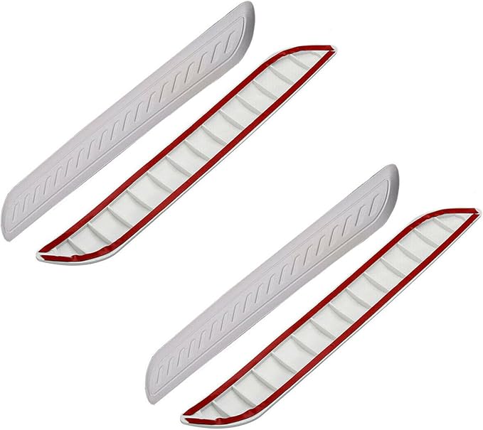 Anti-Collision Patch Car Bumper Protector Trim - Universal Anti-Scratch Strip for Rear Bumper and Door Edge Guards (White, 4-Pack)