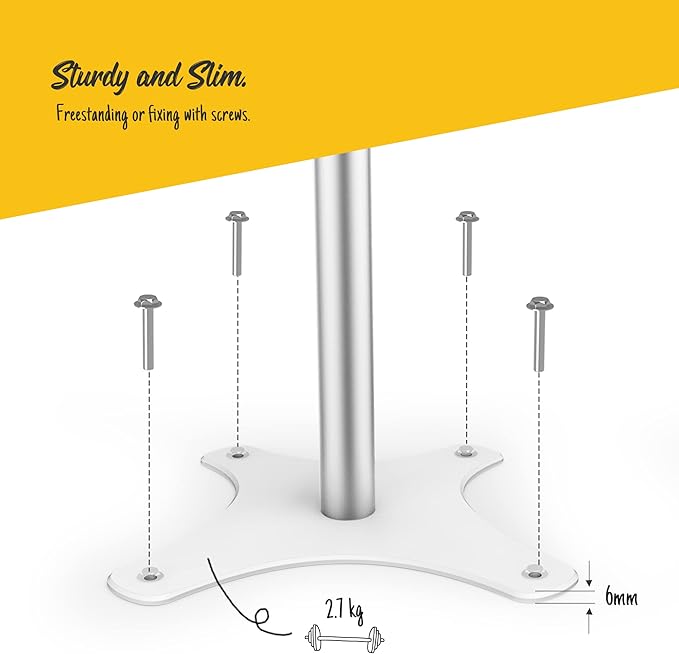 Tablet Kiosk Floor Stand Adjustable - Compatible with 10.2" iPad 7 8 9th, 120 Degree Rotate Lockable Tablet Enclosure+Aluminum Pole+Metal Base