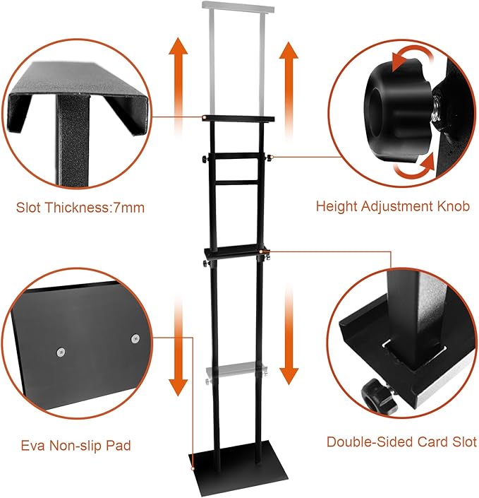 Floor Poster Stand,Heavy Duty Display Poster Sign Holder&with Non-Slip Mat Base Adjustable Height Up to 75 inches for Board & Foam (1-Pack)