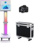 Photo Booth Machine 15.6 inch Selfie Portable Touch Screen Photobooth with RGB Light,Mirror Photo Booth with Flight Case for Wedding Party Events (Machine+Camera)