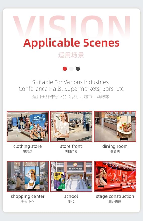 LED Digital Signage Display (P1.86 Spliceable LED Poster Screen, with Publishing System, Foldable Advertising Display Kiosk, Suitable for Events and Rental Scenarios, Supports WiFi/USB/HDMI)(90in-)