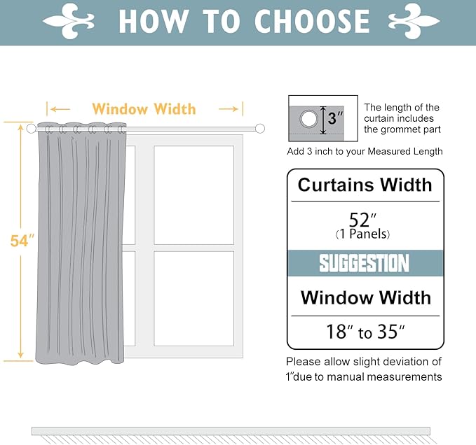 ChrisDowa Grommet Blackout Curtains for Bedroom - Thermal Insulated Room Darkening Curtains for Living Room (1 Panel Set, Stone Blue, 52W x 54L)