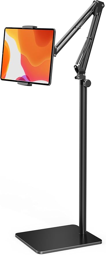 Tablet Floor Stand with 4.2LB Base,Overhead Bed Phone Stand Angle Height Adjustable Tablet Holder Bed,Phone Stand for iPad/iPhoneX/iPad Pro Air Mini, Samsung Tab,E-Readers…