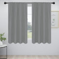 Easy-Going Rod Pocket Blackout Curtains for Bedroom, Room Darkening Window Curtains for Living Room, Thermal Insulated Noise Reduction Solid Window Drapes, 2 Panels(52x56 in, Light Gray)