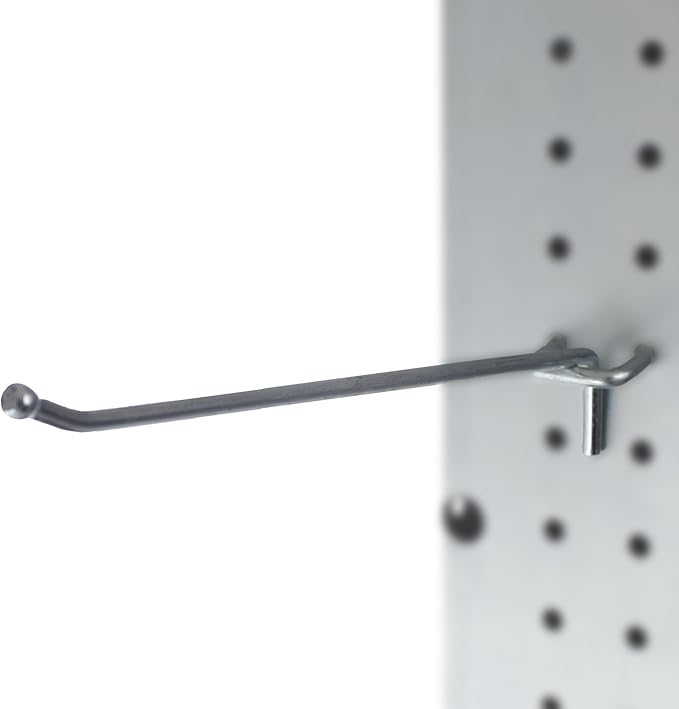 Presa Heavy Duty Metal Peg Board Shelving Hooks, 8-Inch, 50-Pack