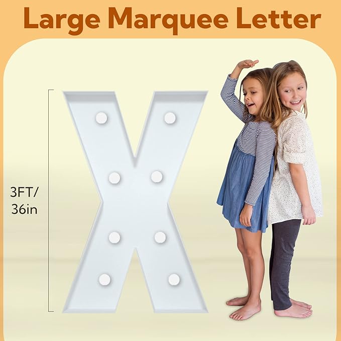 imprsv 3FT Marquee Letters, Mosaic Light Up Letters for Birthday Baby Shower Wedding Engagement Party Backdrop Decor, Large Marquee X for Party Decorations
