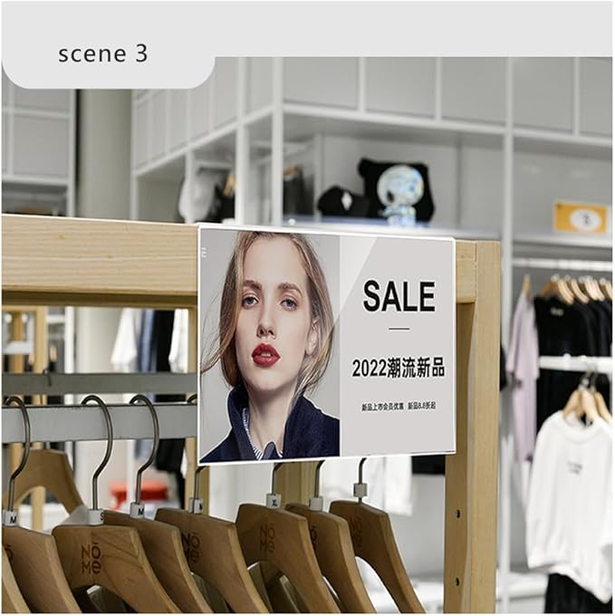 Self Adhesive Label Holder Acrylic Price Tag Displays Sign Holder Clear Table Counter Top Stand 2 Pack (100*100mm/3.94*3.94 inches)