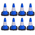 8 Pack 12 Inch Blue Safety Cones Durable with Black Base, Driveway Markers, Skating Practice, Pet Agility Training, Parking Lot Use (8, Blue, 12 Inch)
