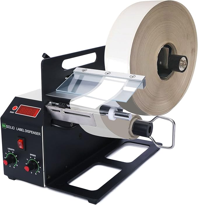 U.S. Solid Automatic Label Dispenser - Dispensing Machine for Translucent and Opaque Labels - Max Width 160MM
