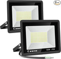 Ceena 2 Pack 120W Hardwired LED Flood Light Outdoor, 12000lm Super Bright Floodlight, IP66 Waterproof 6000K Daylight White Exterior Lights for Backyard, Workshop, Basketball Court