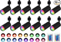 GU10 16-Color RGB Track Lighting Heads (12-Pack GU10) – IR Remote Control Color-Changing Ambient Lights, Perfect for Living Room, Home Parties, Nightclubs and Bars
