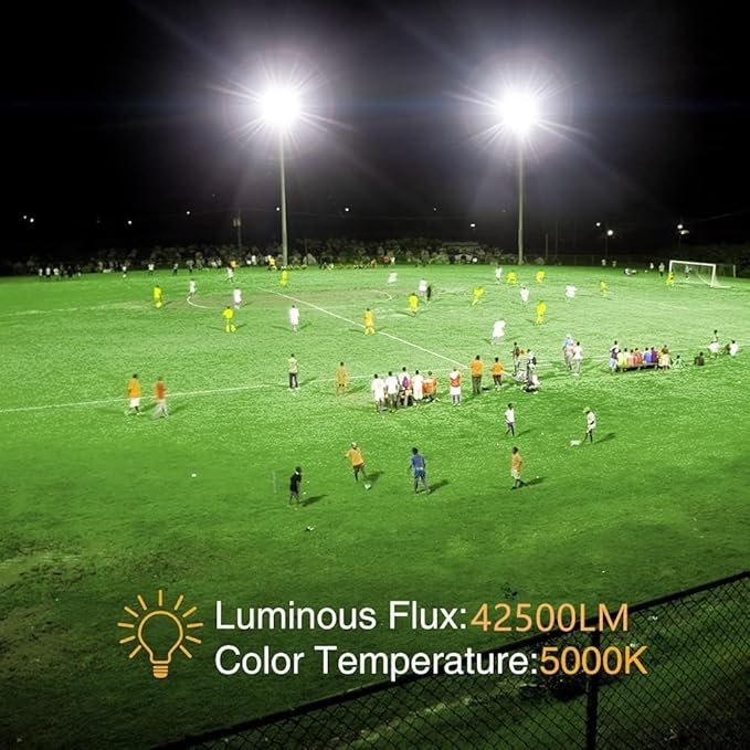 3 pack 300W LED Flood Light,Super Bright Daylight (2000W Equivalent)42,500LM 5000K IP66 Waterproof Security Outdoor LED Arena Lights Commercial Lighting Floodlight for Backyard|Court|Stadium|Yard