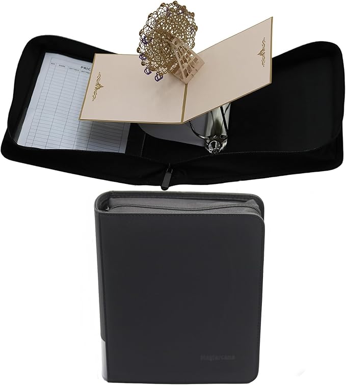 sale 3D pop up greeting card Display Album, for 6x9 inches Greeting Card Organizer Book for Retail, Store Events (black)