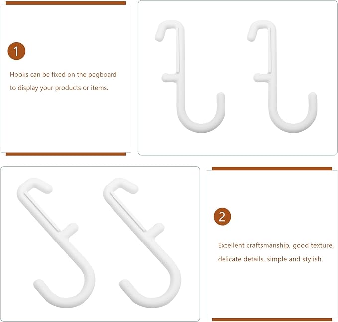 jojofuny 7Pcs Pegboard Hanging Hooks Shelf Storage Hooks for Supermarket Display for Kitchen Bedroom Workshop Organization