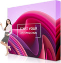 Customize Fabric Display Stand Trade Show Backdrop Portable Aluminum Pop Up Display Banner Backdrop with Collapsible Frame and Banner Set 10×7.5 FT