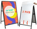 A Frame Sidewalk Sign 24x36 Inches Sandwich Board Signs Outdoor, Heavy Duty Double-Sided A Frame Sign Holder with 2 Anti-Glare Covers & Corrugated Plastic Boards, 2 Pack
