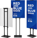 YIYO Poster Sign Stand - 78" Double-Sided Floor Display with Metal Base, Heavy Duty Adjustable Double-Pole for Foam Boards & Signage (Schools/Stores/Restaurants/Hospitals) (Double-Pole)