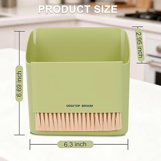 Mini Trash Can Broom Dustpan: Small Hanging Garbage Lint Bin for Laundry Room Office Desk Kitchen Cabinet Door Dorm Table RV Car - Tiny Countertop Bedside Wall Mount Trashcan Brush Dust Pan Set