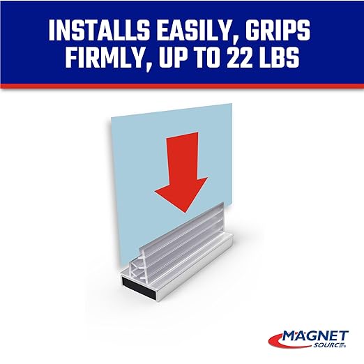 Master Magnetics Magnetic Sign Holder Pack - Magnetic Sign Holders for Door Frames, Metal Shelves, Whiteboards - Powerful Magnet - Retail EZ Grip Holder - 3" L x 1" W x 1.13" H - 5-Pack