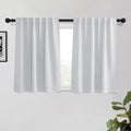 KGORGE 45 inch Curtains for Small Window, Privacy Thermal Insulating Light Filtering Curtains for Bedroom Kitchen Office, Back Tab Rod Pocket, W34 x L45 inches, Greyish White, 2 Panels