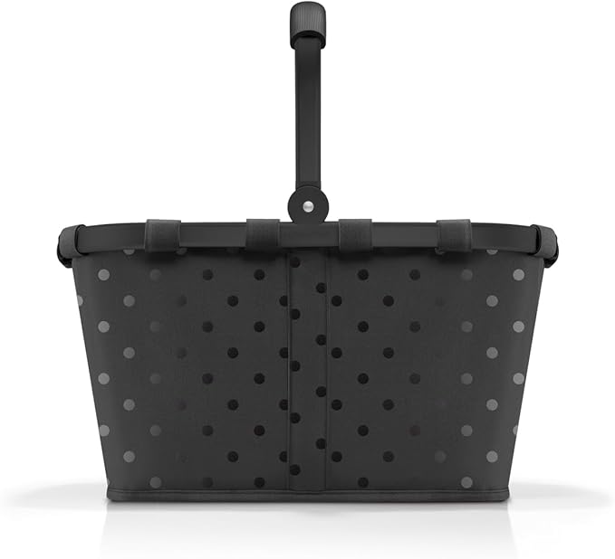 reisenthel carrybag glossy dots black - Sturdy shopping basket with plenty of storage space and practical inner pocket - Elegant and water-repellent design