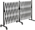 SMONTER Expandable Barricade Gate, 200" Metal Safety Barrier Gate with Casters, Accordion Garden Yard Fence Portable Dog Gates with Latch Indoor Outdoor