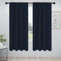 Easy-Going Rod Pocket Blackout Curtains for Bedroom, Room Darkening Window Curtains for Living Room, Thermal Insulated Noise Reduction Solid Window Drapes, 2 Panels(42x72 in, Navy)