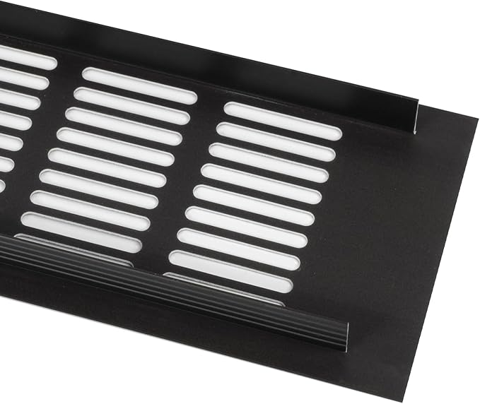 Vent Systems 15.75 x 3.15 Inch (Outer Size) Air Supply Ventilation Grille - Pack of 2 - Brown Aluminum Rectangle Intake/Exhaust Door Vent Deflector - HVAC for Home Improvement Floor, Wall Duct Cover