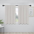 Easy-Going Rod Pocket Blackout Curtains for Bedroom, Room Darkening Window Curtains for Living Room, Thermal Insulated Noise Reduction Solid Window Drapes, 2 Panels(42x45 in, Light Linen)