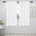 Easy-Going Rod Pocket Blackout Curtains for Bedroom, Room Darkening Window Curtains for Living Room, Thermal Insulated Noise Reduction Solid Window Drapes, 2 Panels(34x63 in, White)