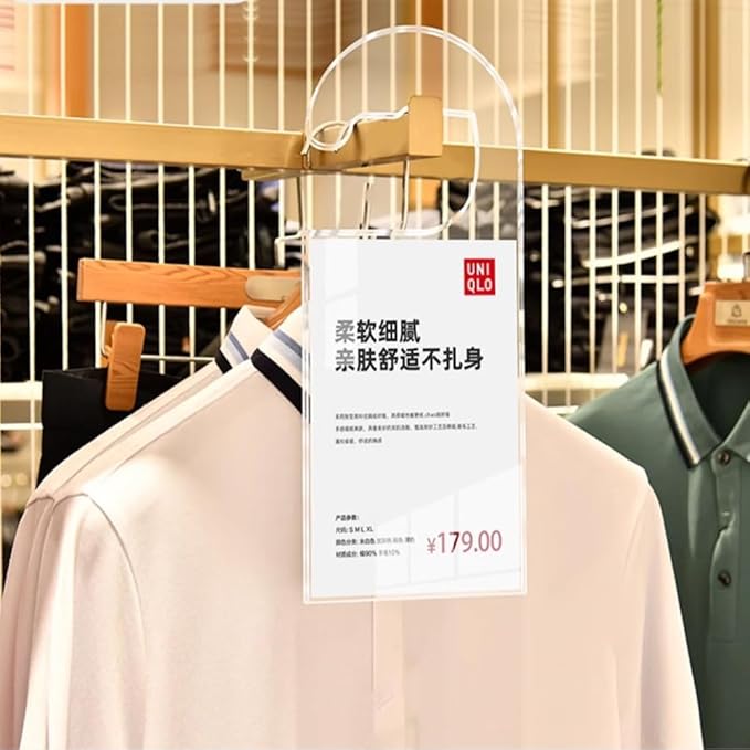 2 Pack Label Holder Price Tag Displays Sign Holder Data Card Holder Ads Display Stand for Retail Store Clothing Price Tag (L (A5) 148*210mm/5.83*8.27inches)