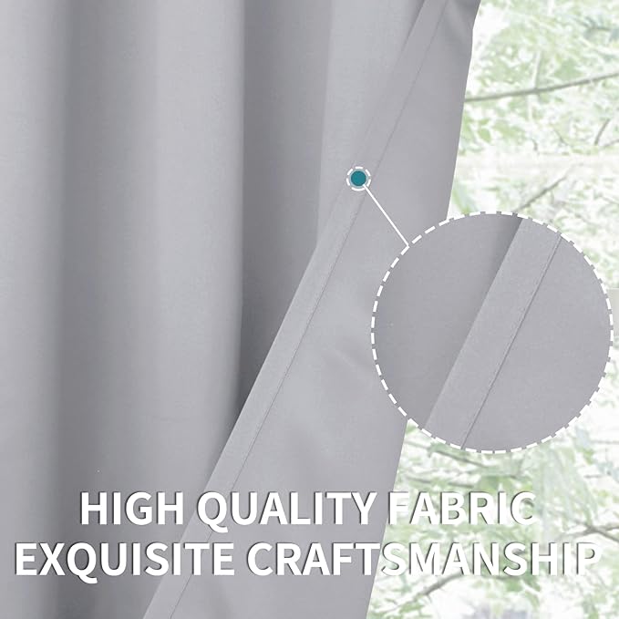 BGment Room Darkening Curtains 84 Inches Long - Grommet Thermal Insulated Drapes Window Treatment Curtains for Bedroom, 2 Panels, 42 x 84 Inch, Light Grey