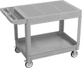550LBS Utility Cart, Flat Top 46x25 Inch Utility Cart with Wheels,Heavy Duty Service Cart-Lipped Shelves,Ergonomic Storage Handle and Swivel Wheels for Warehouse, Garage, Cleaning,Gray