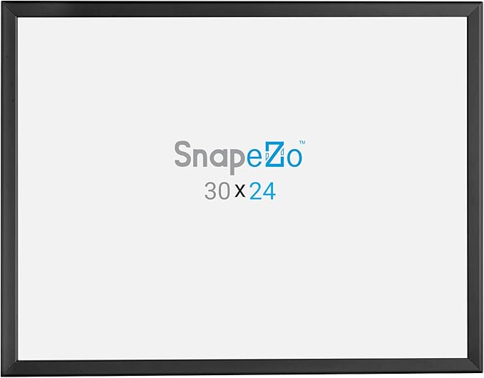SnapeZo Poster Frame 24x30, Black, 1.25 Inch Aluminum Profile, Front-Loading Snap Frame, Wall Mounting, Professional Series