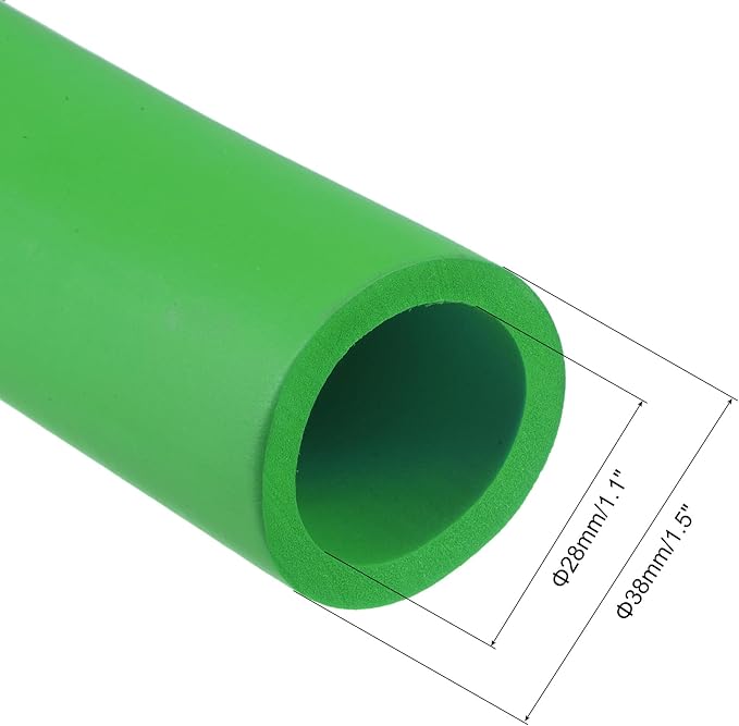 uxcell Foam Tubing for Handle Grip Support, 28mm ID 38mm OD 1m Length Green