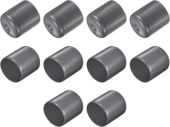 uxcell 10pcs Rubber End Caps 26mm ID Vinyl Round End Cap Cover Screw Thread Protector Dark Grey