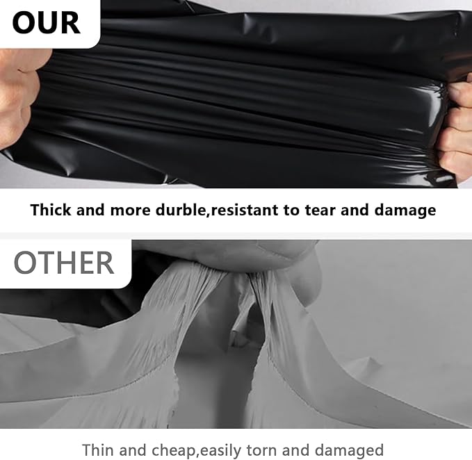 50pcs 17.7x22"Black Poly Mailers - Self Adhesive Shipping Bags, Waterproof Bulk Packaging for Clothes & E-Commerce
