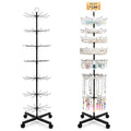 Retail Display Stand, Rotating Display Rack for Earring Keychains Jewelry Vendor Events & Stores, 7 Tier Movable and Adjustable 1 PCS - Black