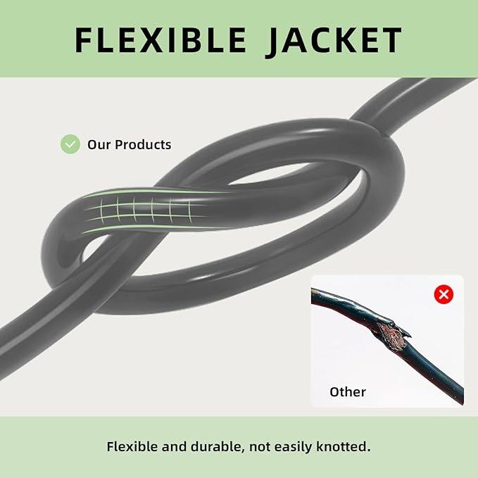 EP 3 Ft Extension Cord, 12/3 SJTW Heavy Duty Extension Cable with 3 Prong Grounded Plug, 15 AMP Power Cord for Lawn, Garden, Appliances, Gray