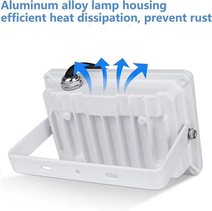 UFOND 3000 Lumen LED Flood Lights, Outdoor Waterproof Security Lights, 30W Floodlight with Plug, Adjustable Heads (2 Pack)
