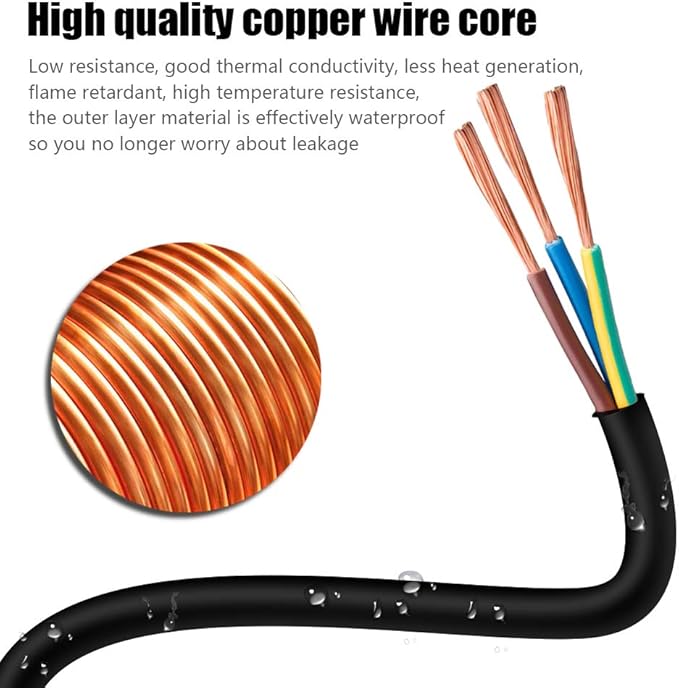 25FT 12/3 Outdoor Extension Cord, Heavy Duty 3-Outlet SJTW Indoor/Outdoor Three-Prong Power-Cord 12-Gauge Grounded 15-Amp 1875 Watts