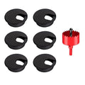 TuTuYa 6PCS Desk Grommet, Desk Grommet 2Inch(50mm) Desk Cable Grommet Desk Cable Hole Covers with Hole Saw, Ideal Solution for Office and Home Table Cable (Black, 2Inch_50mm)