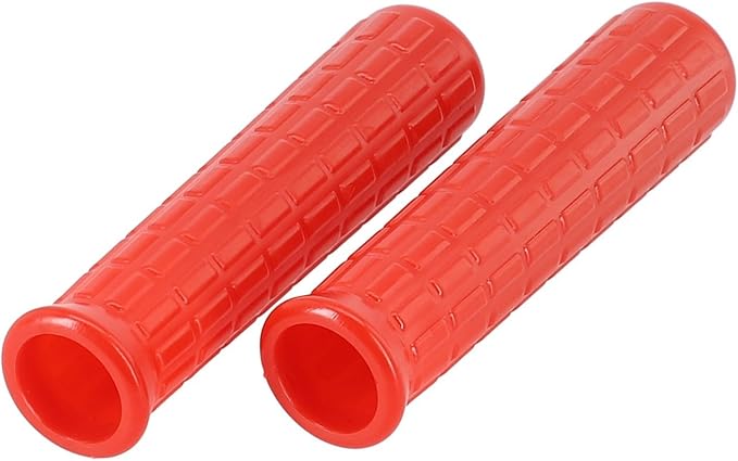 2Pcs Wheelbarrow Rubber Handles Replacement, Anti-slip Handle Grip Covers Weatherproof Handles Non-Slip Round Tubes for Garden Carts(114x20mm Red)