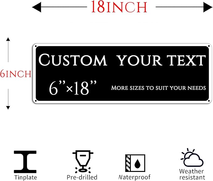 Custom Sign, street signs customized，Aluminum Weatherproof Metal Sign Multiple Sizes, delivery signs for home,Reflective doorplates,Business, Workplace, office, Home, Delivery Signs(6 * 18 Inch)