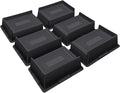 Bed Risers 2 Inch Heavy Duty,Oversized Couch Risers, Extra Wide Furniture Risers for Sofa Table Desk Headboard Chair Lifting,Rectangle Risering Blocks Support 6000 lbs(6 Pack Black)