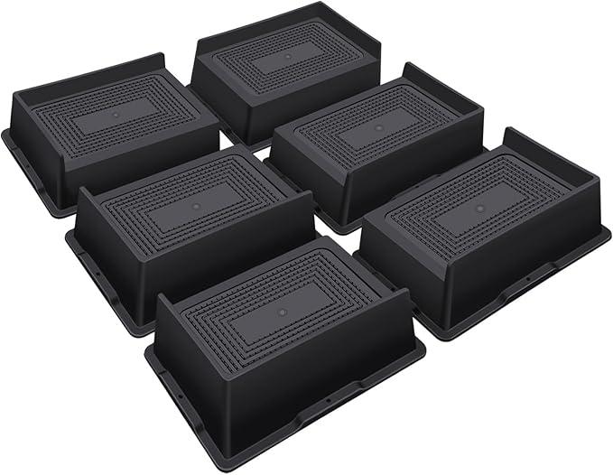 Bed Risers 2 Inch Heavy Duty,Oversized Couch Risers, Extra Wide Furniture Risers for Sofa Table Desk Headboard Chair Lifting,Rectangle Risering Blocks Support 6000 lbs(6 Pack Black)