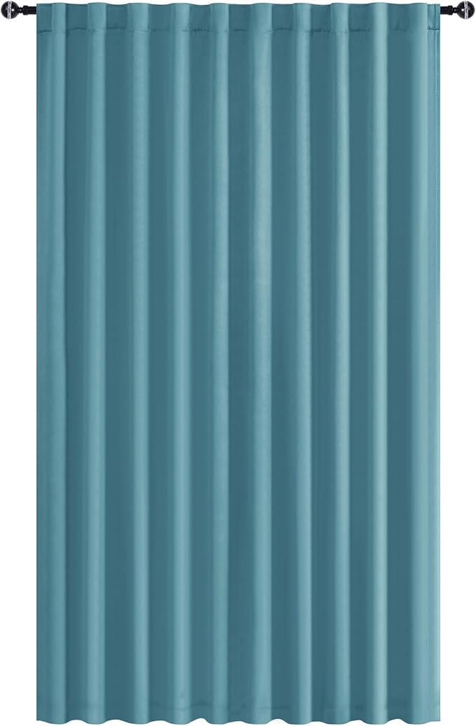 Hiasan Room Divider Curtains Patio Sliding Door Blackout Curtain Privacy Room Thermal Insulated Noise Reduction Panel with Back Tab & Rod Pocket for Bedroom Partition(80 x 84 Inches, Turquoise)