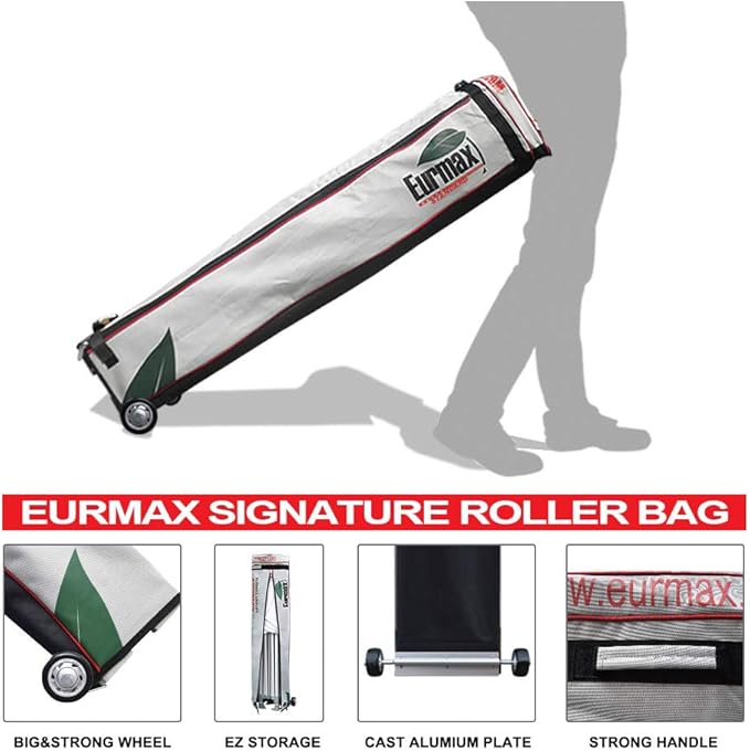 Eurmax USA 10'x15' Pop Up Canopy Tent Commercial Instant Canopies with Heavy Duty Roller Bag,Bonus 4 Sand Weights Bags (Purple)