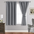 JIUZHEN Blackout Curtains for Bedroom– Thermal Insulated,Noise Reducing Room Darkening Privacy Rod Pocket Drapes for Living Room, Set of 2 Panels with Tiebacks, 42 x 54 inch Long, Light Grey